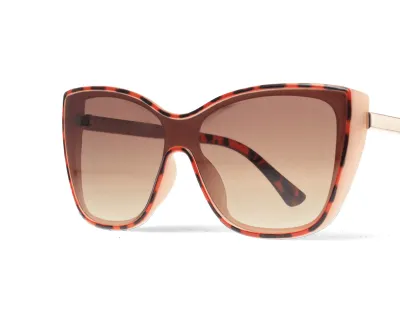 Gafas de sol cat-eye extragrandes en carey marrón