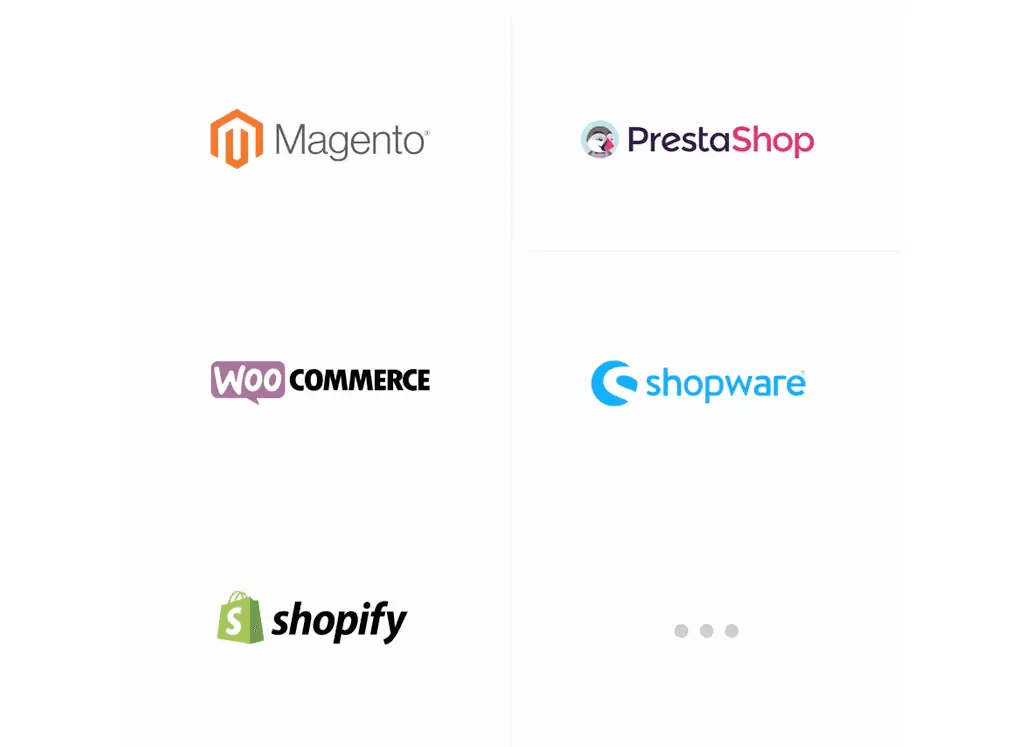 Logos de integración de plataformas de e-commerce