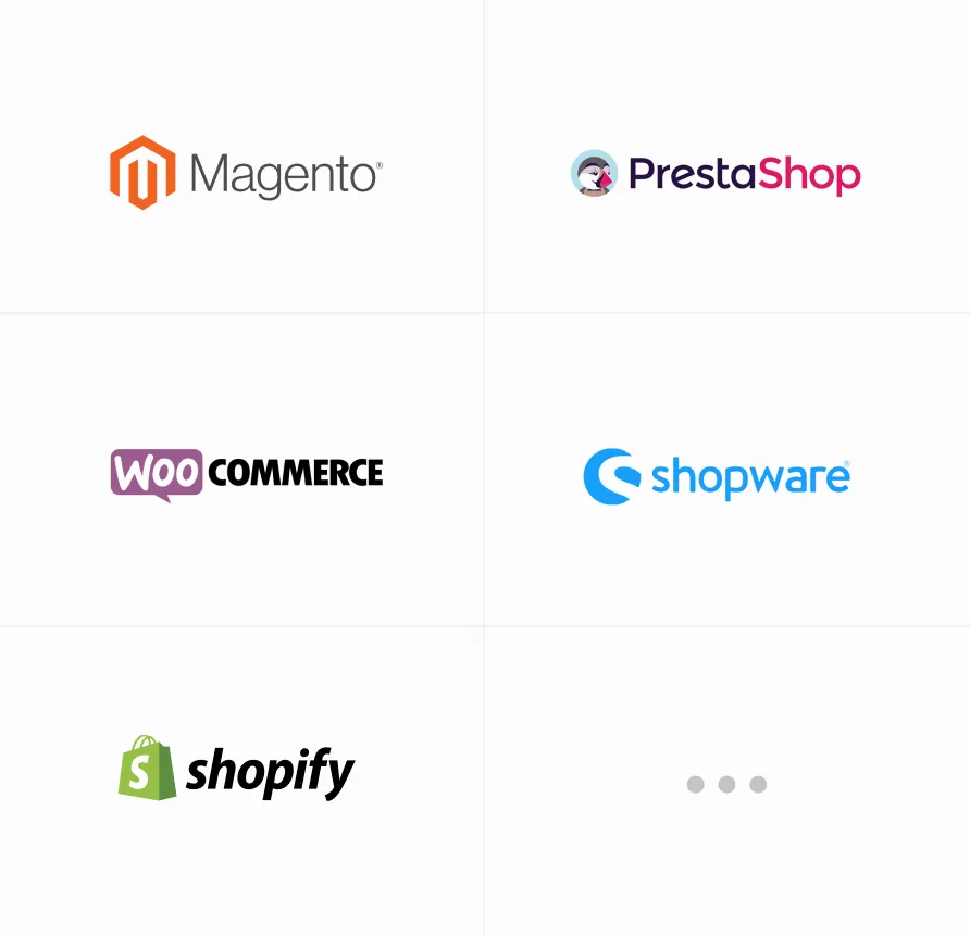 Logos de integración de plataformas de e-commerce