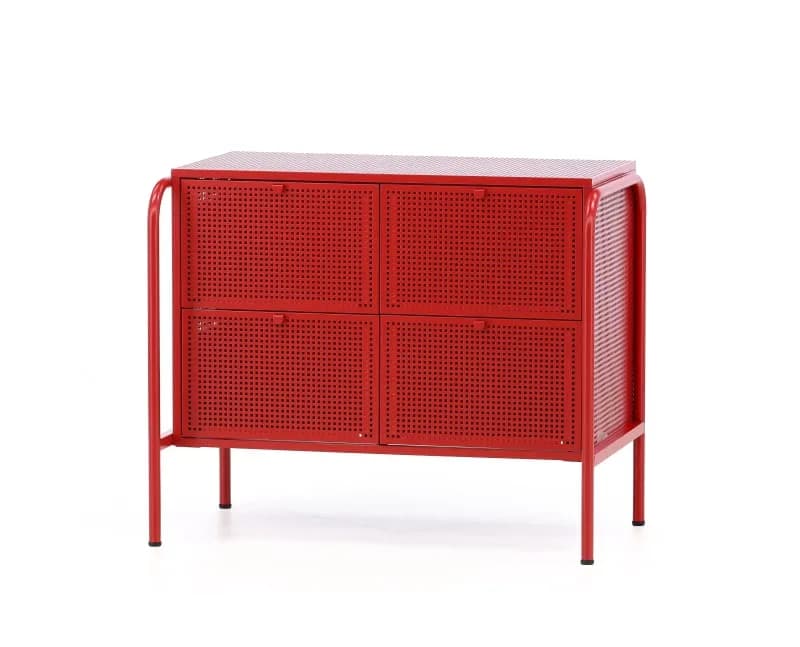 Packshot de gabinete rojo